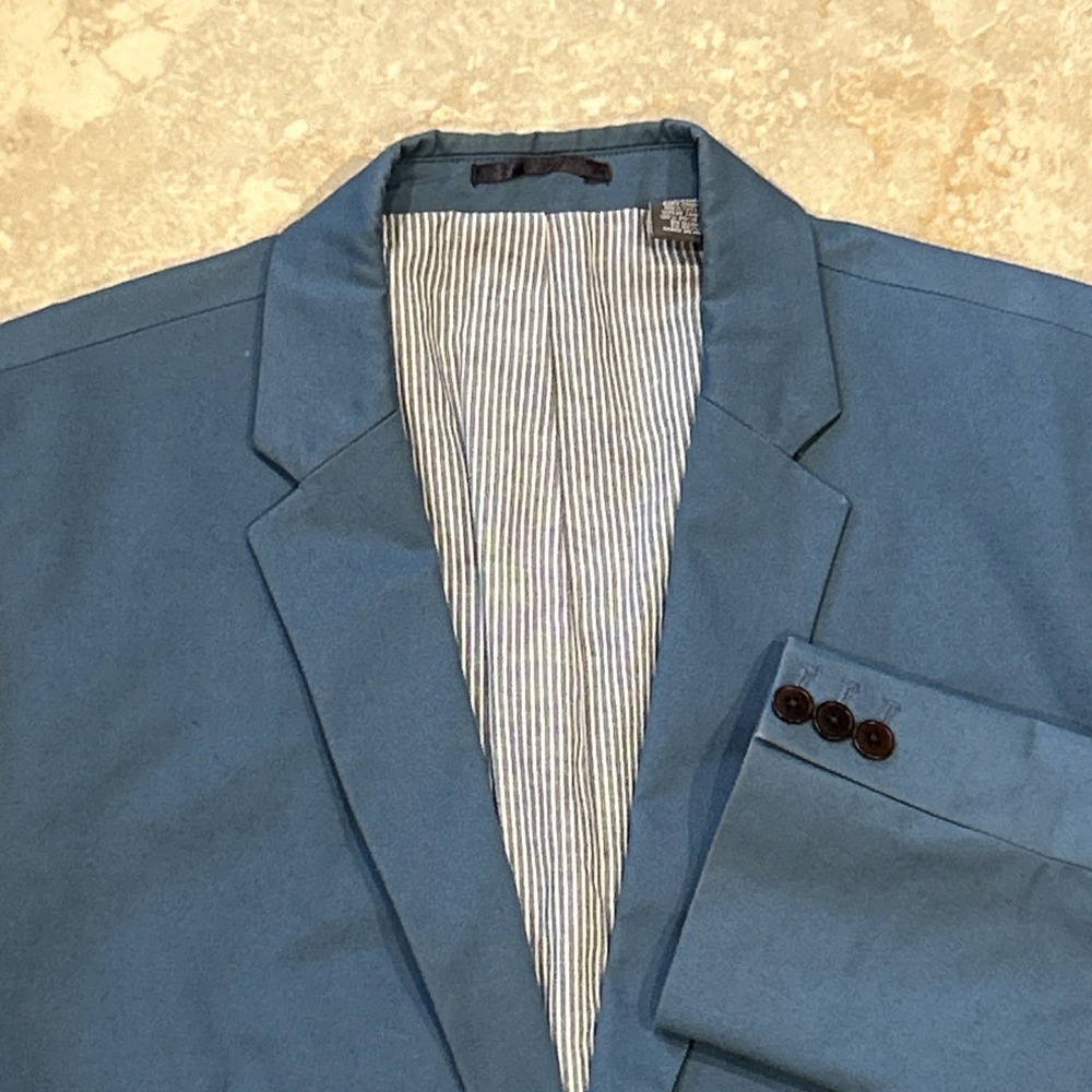Ben Sherman‎ Plectrum Blazer Mens XL Blue Cotton Stretch Two Button Sport Coat